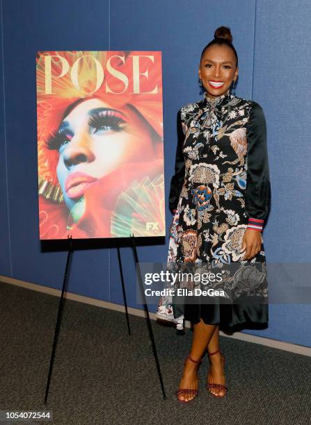 Janet Mock attends The Writers Guild Of America West's Black, Latino, And LGBTQ+ Committees Present A Panel And Screening For FX's "Pose" at Writers...