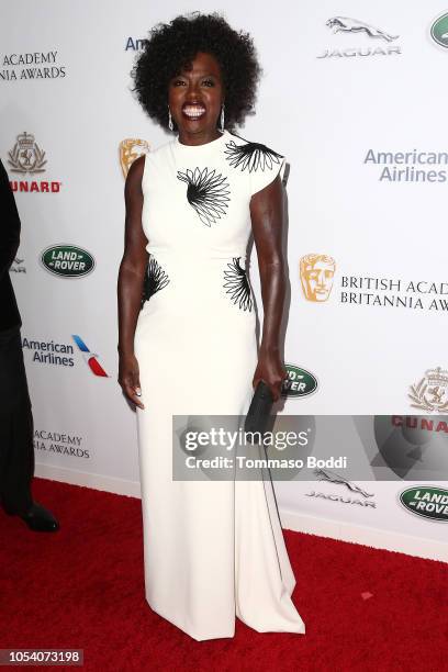 Viola Davis attends the 2018 British Academy Britannia Awards presented by Jaguar Land Rover and American Airlines at The Beverly Hilton Hotel on...