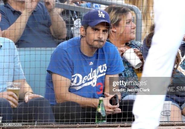 Brad Paisley attends The Los Angeles Dodgers Game - World Series - Boston Red Sox v Los Angeles Dodgers - Game Three at Dodger Stadium on October 26,...