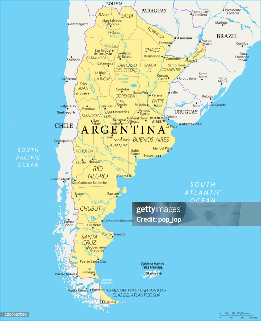Mappa dell'Argentina - Vettore