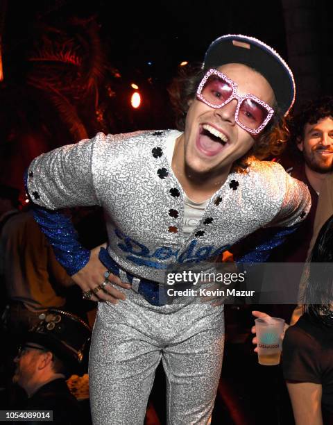 Harry Styles attends the Casamigos Halloween Party on October 26, 2018 in Beverly Hills, California.