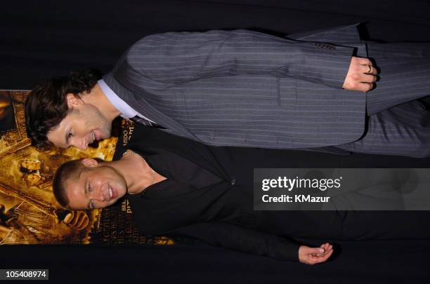 Brad Pitt and Eric Bana during "Troy" New York Premiere - Inside Arrivals at Zeigfeld Theater in New York City, New York, United States.