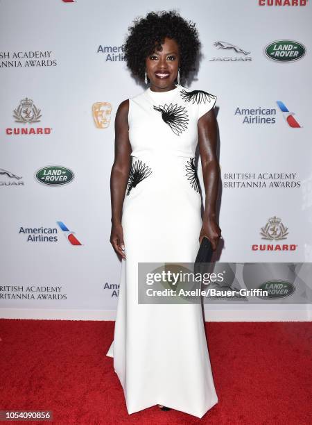 Viola Davis attends the 2018 British Academy Britannia Awards presented by Jaguar Land Rover and American Airlines at The Beverly Hilton Hotel on...