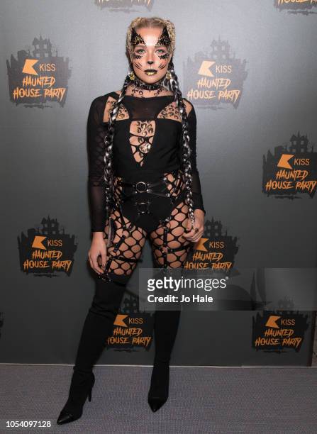 Gabby Allen attends the Kiss Haunted House Party 2018 at The SSE Arena, Wembley on October 26, 2018 in London, England.