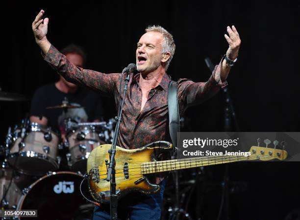 Singer Sting performs at The Masonic Auditorium on October 26, 2018 in San Francisco, California.