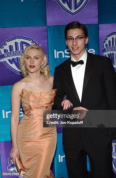 Scarlett Johansson and her twin brother, Hunter during 2005 InStyle/Warner Bros. Golden Globes Afterparty - Arrivals at Beverly Hills Hilton in...