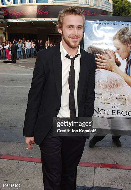 Ryan Gosling during "The Notebook" World Premiere - Arrivals at Mann Village Theatre in Westwood, California, United States.