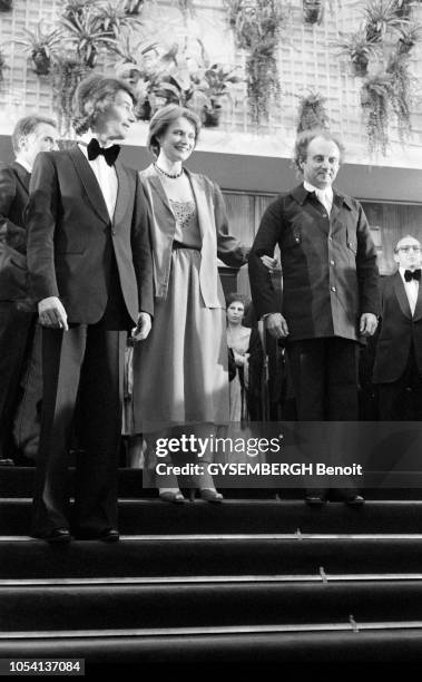 Cannes, France, mai 1979 --- Le 32ème Festival de Cannes se déroule du 10 au 24 mai. L'acteur belge Roger VAN HOOL, l'actrice française...