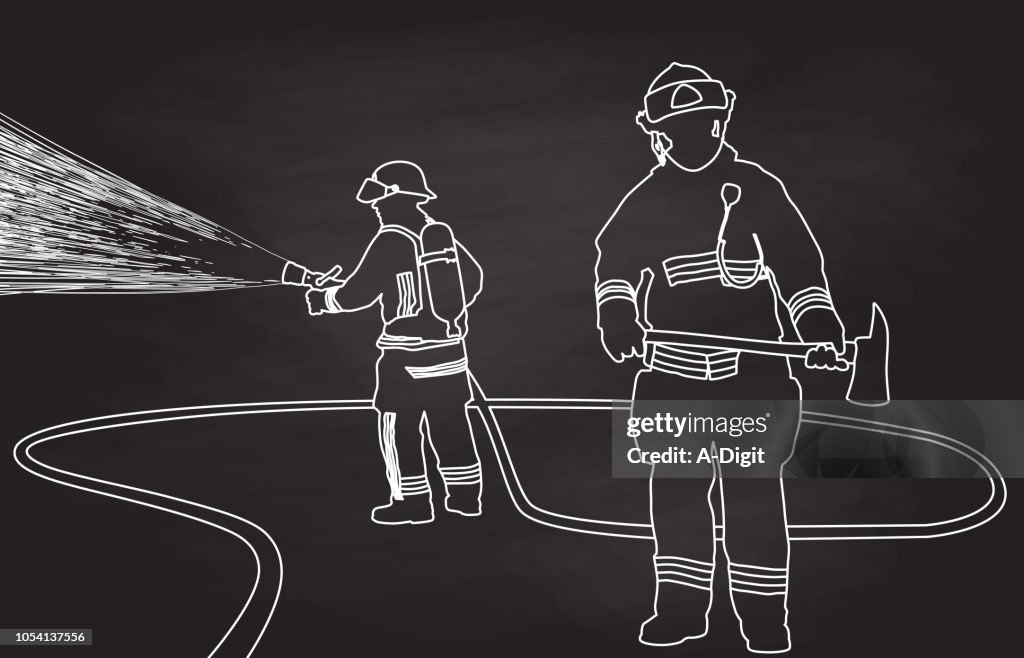 Firefighter Training Hose And Axe