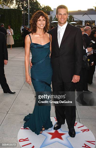 Bridget Moynahan and Tom Brady during 2005 Vanity Fair Oscar Party - Arrivals at Mortons in Los Angeles, California, United States.