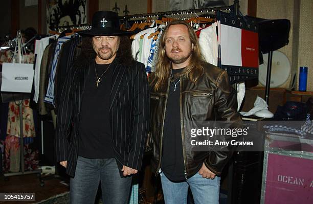 Gary Rossington and Johnny Van Zant of Lynyrd Skynyrd at Tommy Hilfiger