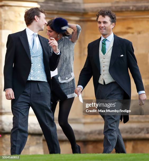 Charlie van Straubenzee and Thomas van Straubenzee attend the wedding of Princess Eugenie of York and Jack Brooksbank at St George's Chapel on...