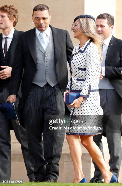 Kate Moss attends the wedding of Princess Eugenie of York and Jack Brooksbank at St George's Chapel on October 12, 2018 in Windsor, England.