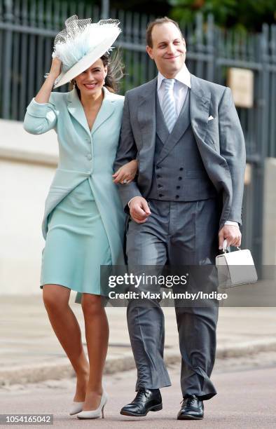 Lady Frederick Windsor and Lord Frederick Windsor attend the wedding of Princess Eugenie of York and Jack Brooksbank at St George's Chapel on October...