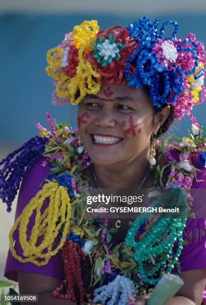 Wallis-et-Futuna, janvier 1997 --- Wallis-et-Futuna, territoire d'outre-mer français situé dans l'hémisphère sud. Cérémonies avec les deux rois de...