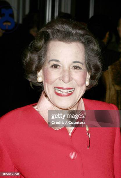 Kitty Carlisle Hart during "Shockheaded Peter" Broadway Opening Night - Arrivals at Little Shubert Theatre in New York City, New York, United States.