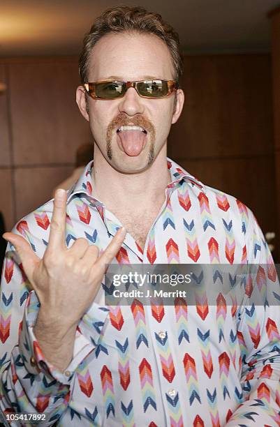 Morgan Spurlock during 2005 Oscar's Award Lounge Hosted by Extra at The Century Plaza Hotel - Extra Suite in Hollywood, California, United States.