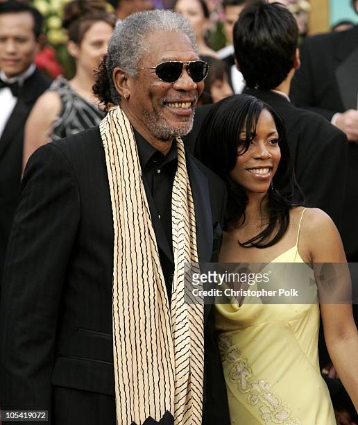 Morgan Freeman, nominee Best Actor in a Supporting Role for "Million Dollar Baby" and daughter Morgana