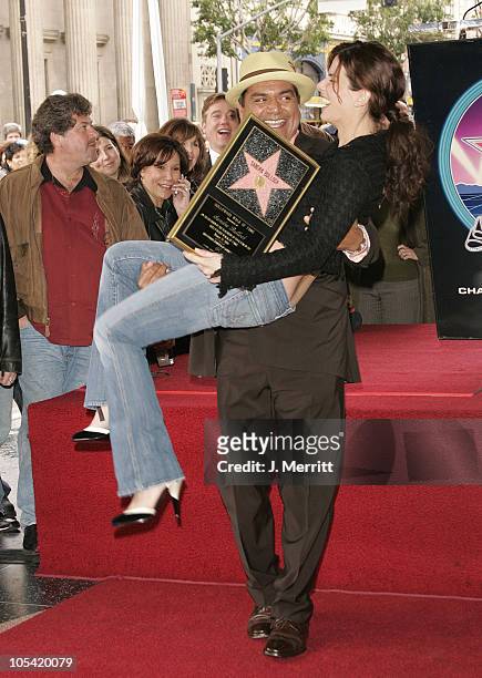 Sandra Bullock and George Lopez during Sandra Bullock Honored with a Star on the Hollywood Walk of Fame at Hollywood And Highland in Hollywood,...