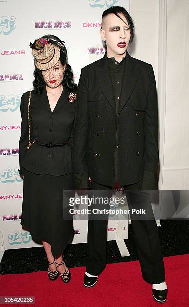 Dita von Teese and Marilyn Manson during DKNY Jeans and Lo-Fi Gallery Present "Mick Rock Live in LA" Exhibit at Lo-Fi Gallery in Hollywood,...
