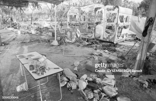 Alcanar , Espagne --- Le 11 juillet 1978, un camion-citerne transportant 25 tonnes de propène explose à proximité du terrain de camping "Los...