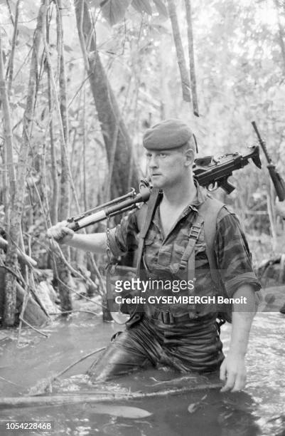 Guyane française, juin 1981 --- Les légionnaires du 3ème Régiment étranger d'infanterie basés en Guyane.