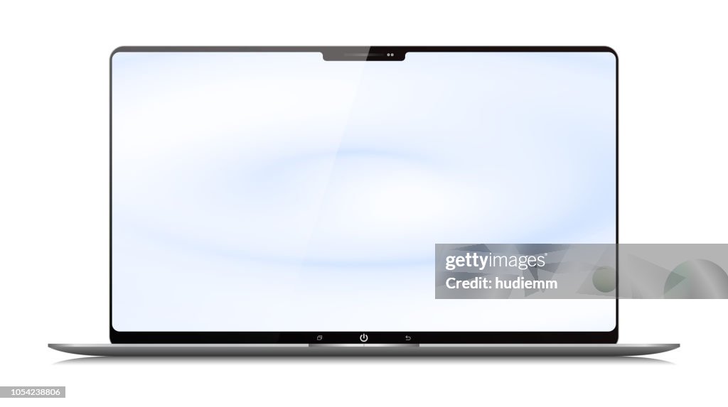 Vector blank new style laptop isolated on white background