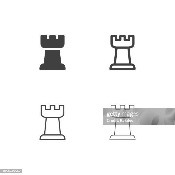 ilustrações, clipart, desenhos animados e ícones de ícones de xadrez - série multi - rook