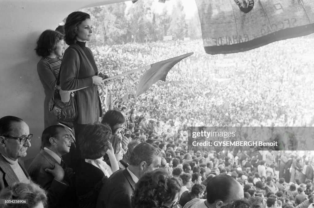 Lisbonne, Portugal, 20 avril 1975 Meeting électoral du Parti