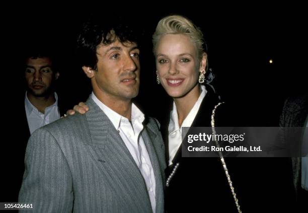 Sylvester Stallone and Brigitte Nielsen during "Cuba & The Teddy Bear" Performance - August 20, 1986 at Longacre Theater in New York City, New York,...