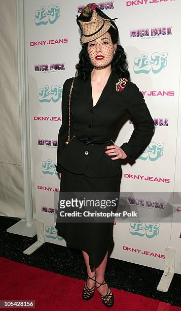 Dita von Teese during DKNY Jeans and Lo-Fi Gallery Present "Mick Rock Live in LA" Exhibit at Lo-Fi Gallery in Hollywood, California, United States.