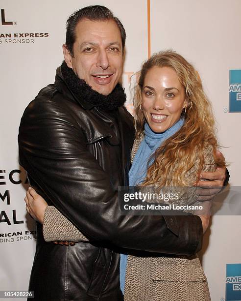 Jeff Goldblum and Elizabeth Berkley during 4th Annual Tribeca Film Festival - "Special Thanks To Roy London" World Premiere at Regal Battery Park in...