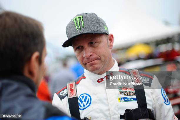 The Norwegian driver, Petter Solberg of Volkswaguen Motorsport, at regroupment during the third day of Rally Racc Catalunya Costa Daurada, on October...