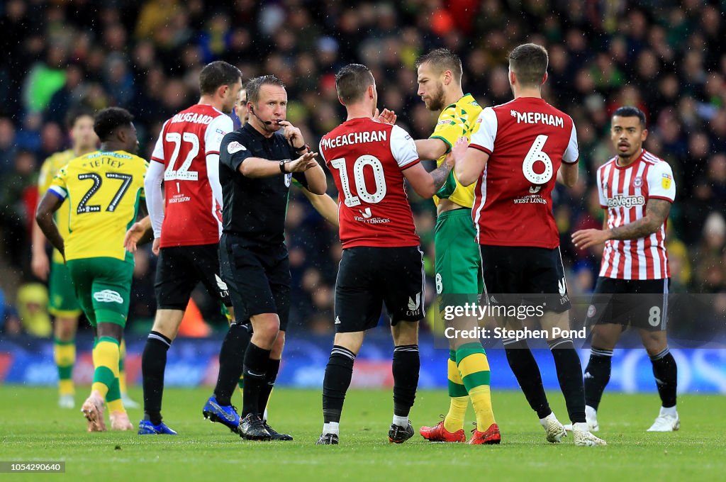 Norwich City v Brentford - Sky Bet Championship