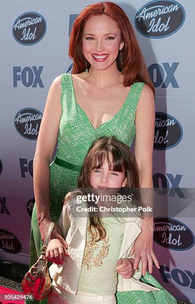 Amy Yasbeck and daughter Stella during "American Idol" Season 4 - Finale - Arrivals at The Kodak Theatre in Hollywood, California, United States.