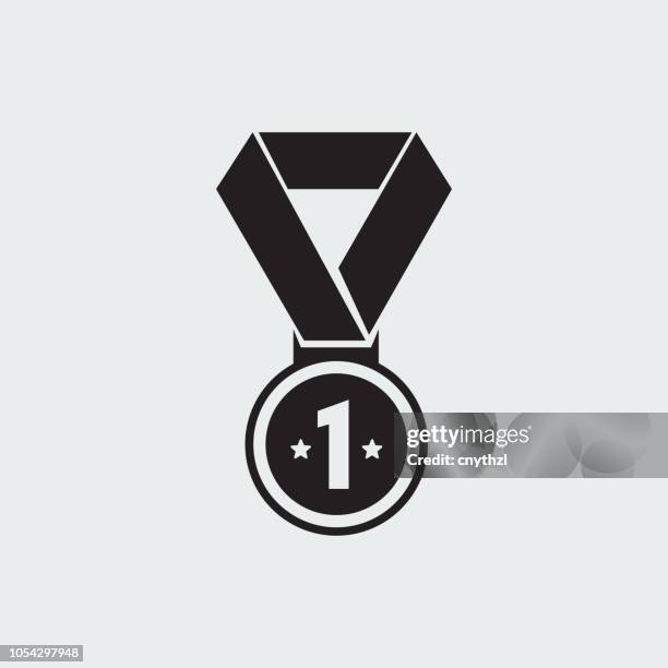 ilustraciones, imágenes clip art, dibujos animados e iconos de stock de icono de logro - medal