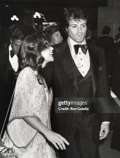 Wife Sasha Czack Stallone and Sylvester Stallone during Premiere of "F.I.S.T" at ABC Entertainment Center in Los Angeles, California, United States.