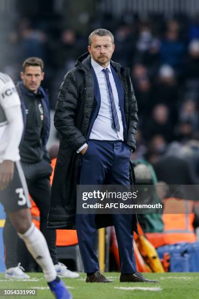 Manager of Fulham FC Slavisa Jokanovic during the Premier League match between Fulham FC and AFC Bournemouth at Craven Cottage on October 27, 2018 in...