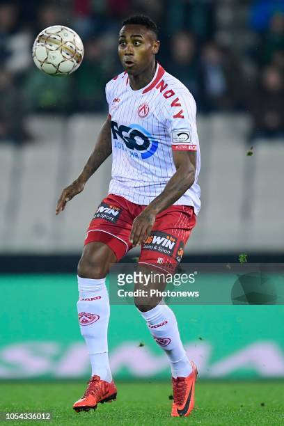 Kanu Rubenilson Dos Santos midfielder of Kortrijk in action during the Jupiler Pro League match between Cercle Brugge and KV Kortrijk at the Jan...