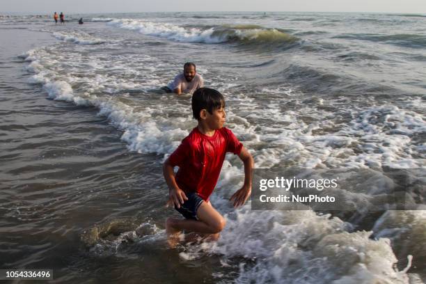 Coxs Bazaar, Bangladesh, on October 20, 2018. Coxs Bazaa sea beach is longest and safest beach in the world. Every year thousands of tourists around...