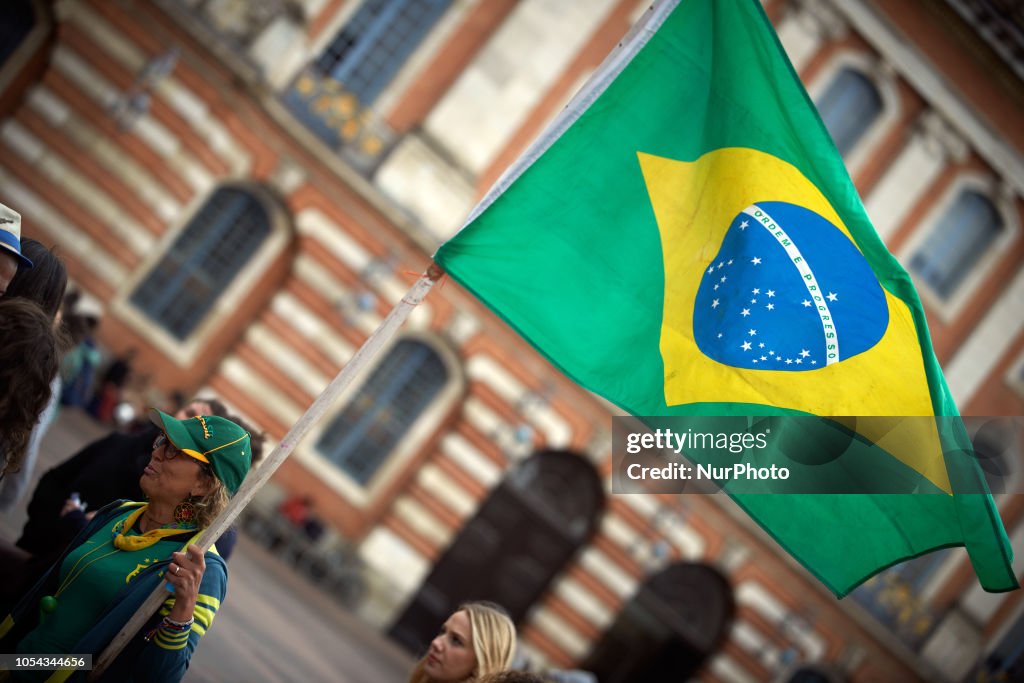 Toulouse's Brazilian community gathers against far-right Brazilian presidential candidate Jair Bolsonaro
