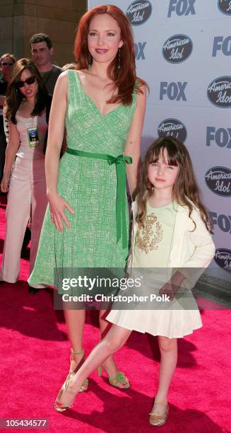 Amy Yasbeck and daughter Stella during "American Idol" Season 4 - Finale - Arrivals at The Kodak Theatre in Hollywood, California, United States.