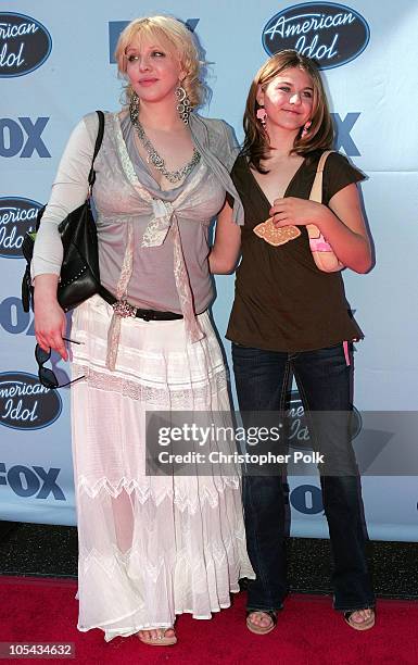 Courtney Love and daughter Frances Bean Cobain during "American Idol" Season 4 - Finale - Arrivals at The Kodak Theatre in Hollywood, California,...
