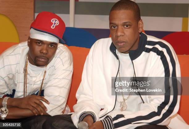 Memphis Bleek and Jay-Z during Jay-Z and Memphis Bleek Visit BET's "106 and Park" at BET Studios in New York City, New York, United States.