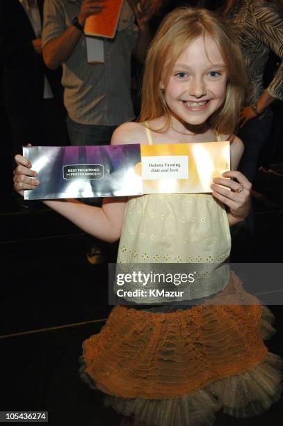 Dakota Fanning during 2005 MTV Movie Awards - Backstage and Audience at Shrine Auditorium in Los Angeles, California, United States.