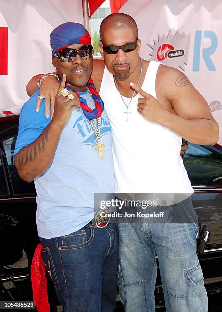 Won-G and Dorian Gregory during Virgin Mobile House of Paygoism Summer BBQ Tour at Sunset Blvd. In West Hollywood, California, United States.