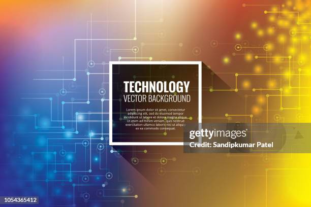 stockillustraties, clipart, cartoons en iconen met vector illustratie abstracte futuristische printplaat - corporate media modern bright