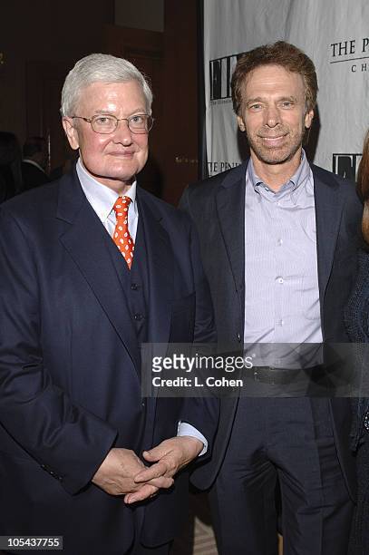 Roger Ebert and Jerry Bruckheimer during Chicago Organizations Host Party for Roger Ebert at The Peninsula Beverly Hills in Beverly Hills,...