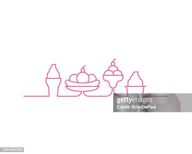 ice cream - banana split stock illustrations