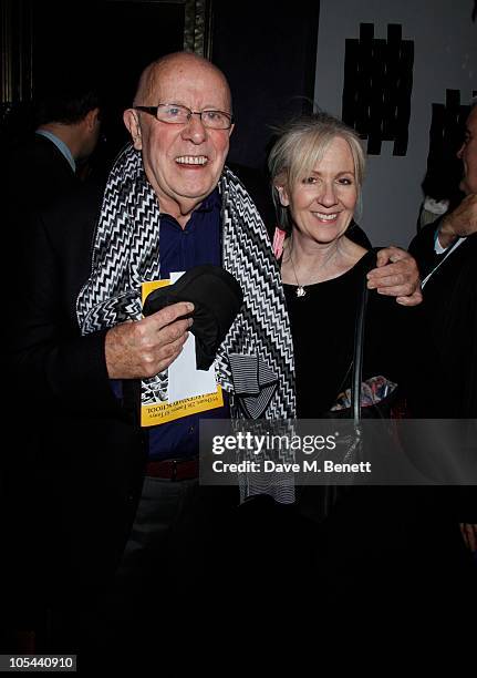 Richard Wilson and Liz Crowther attend the Onassis Press Night party at the Jewel Bar on October 12, 2010 in London,England.